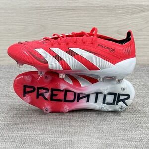 adidas Mens Sz 6.5 Predator Elite FG Soccer Cleats Lucid Red Cloud White ID3882